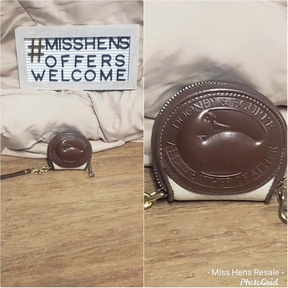 Dooney & Bourke Handbags - DOONEY & BOURKE BIG DUCK HEAD CREAM ZIP COIN PURSE